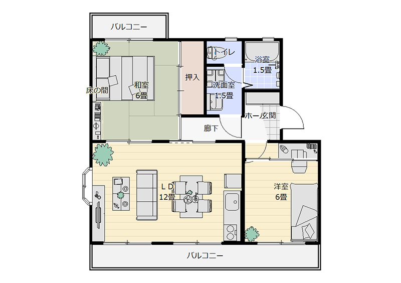 2つ目のお部屋の間取りになります。